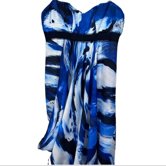 BCBGMaxAzria Cobalt Combo Draped Maxi Dress Size 2 - Picture 9 of 16